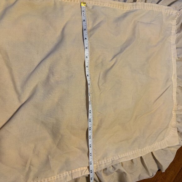 Vintage pillowcase cottagecore embroidered heart cream ruffle rosette - Picture 12 of 12